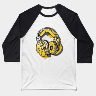 Headphone Yellow Shadow Silhouette Anime Style Collection No. 404 Baseball T-Shirt